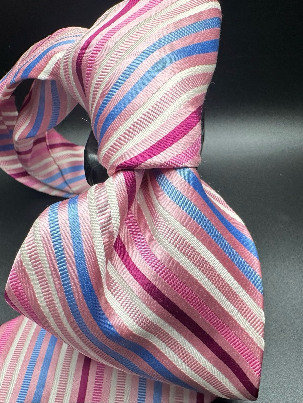 City of London Diagonal Stripe with Polka Dot Reverse Silk Tie